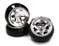 Billet Machined Alloy 6 Spoke Wheel +8 Offset + Drift Tire (4) Set (O.D.=62mm) C23622SILVER