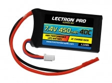 Lectron Pro 7.4V 450mAh 40C Lipo Battery with JST Connector #2S450-40J