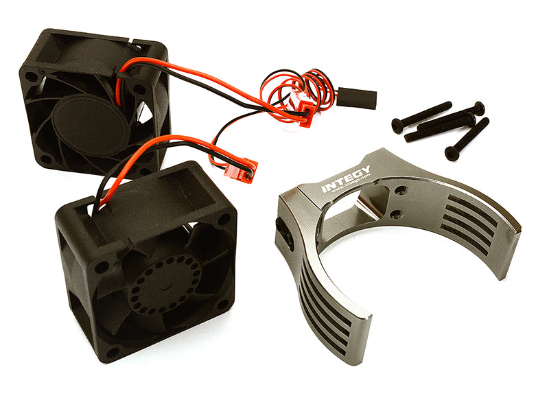 Billet Machined Motor Heatsink & Cooling Fans for Losi 1/5 Desert Buggy XL-E C28852GREY
