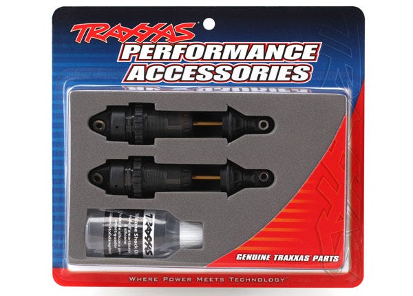 Shocks, GTR long hard-anodized, PTFE-coated bodies with TiN shafts (assembled) (2) (without springs)
