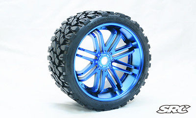SRC0002BC 1/2 O/S Ter Crusher Off RD Belted Tire BLUE Wheel