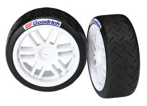 TRA7372R Tires/Wheels Assembled/Glued Soft Rally (2)  LAST ONE