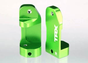 Caster blocks, 30-degree, green-anodized 6061-T6 aluminum (left & right)/ suspension screw pin (2)