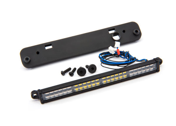 LED light bar, rear, red (with white reverse light) (high-voltage) (24 red LEDs, 24 white LEDs, 100mm wide)/ light bar mount (fits #7711 body)