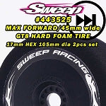 Sweep MAX FORWARD X-HARD FOAM TIRES for GT8 17mm HEX 2pcs set
