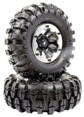 APEX RC PRODUCTS 1.9" BLACK "K2" WHEELS + 108MM "MUNCHER" CRAWLER TIRES #6155