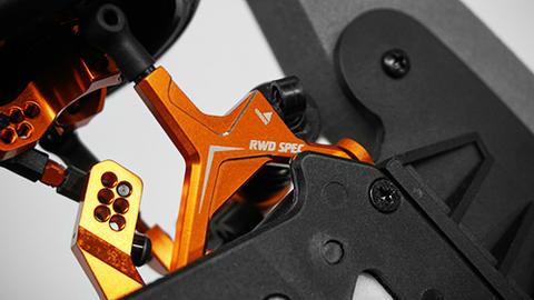 SPT2-S04OR YEAH  RACING HPI SPRINT 2 ORANGE ALUMINUM RWD DRIFT CONVERSION KIT