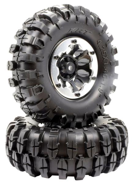 aPEX RC PRODUCTS 1.9" BEADLOCK "K2" WHEELS + 108MM "MUNCHER" CRAWLER TIRES #6156