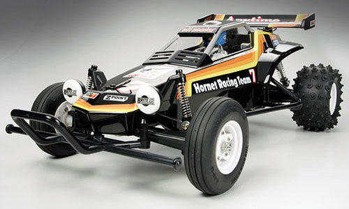 TAM58336-A  1/10 RC The Hornet Kit with Hobbywing THW 1060 ESC The revolutionary 1984 2WD off-road buggy is back and more fun than ever before! The Hornet stands as one of Tamiya's most popular R/C cars ever