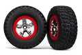 5869 Tires/Whls Assembled Red Beadlock Slash VXL (2)