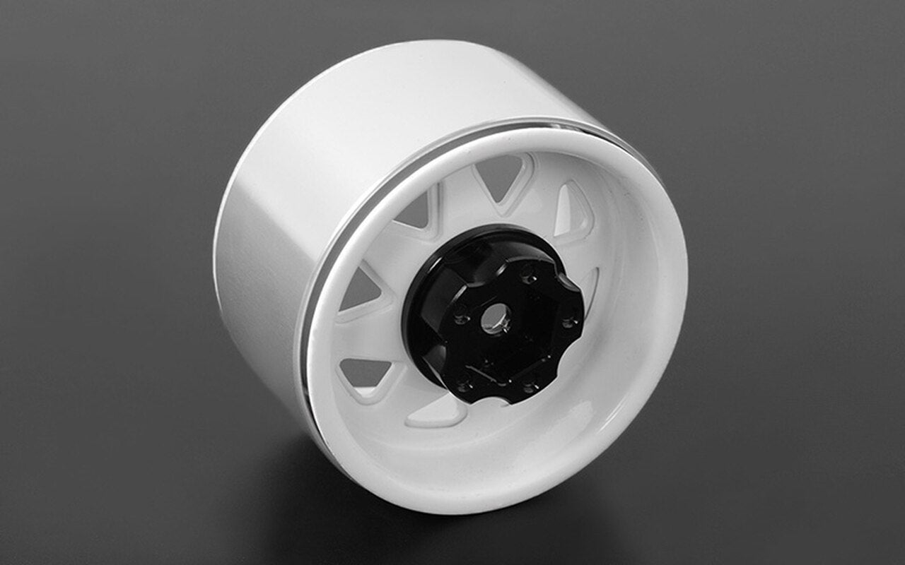 Z-W0242 5-Lug Deep Dish Wagon 1.9" Beadlock Wheels Wht