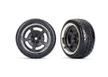 Tires and wheels, assembled, glued (black with chrome wheels, 2.1' Response tires) (extra wide, rear) (2)