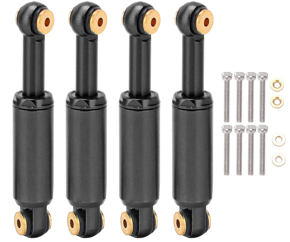 Billet Machined Alloy Shocks (4) for Axial 1/24 SCX24 Rock Crawler C30792BLACK
