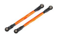 Toe links, front (TUBES orange-anodized, 6061-T6 aluminum) (2) (for use with #8995 WideMaxx suspension kit)