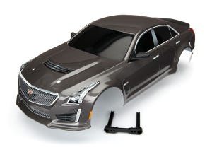 Body, Cadillac CTS-V, silver (painted, decals applied)