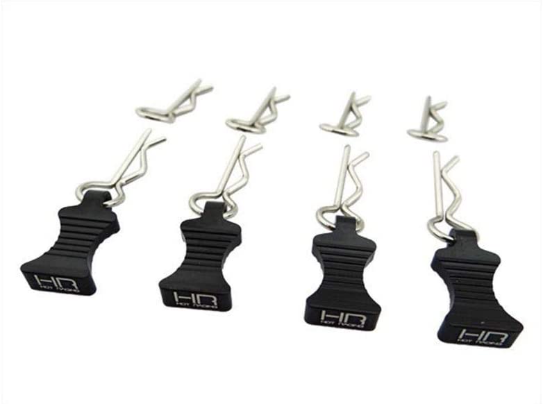 1/10 Black Alum EZ Pulls, 4pcs and Body Clips (8pcs)