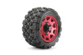 JKO2702CRMSGNB4  1/10 ST 2.8 EX-King Cobra Tires Mounted on Metal Red Claw Rims, Medium Soft, Glued, 17mm for Pro-MT