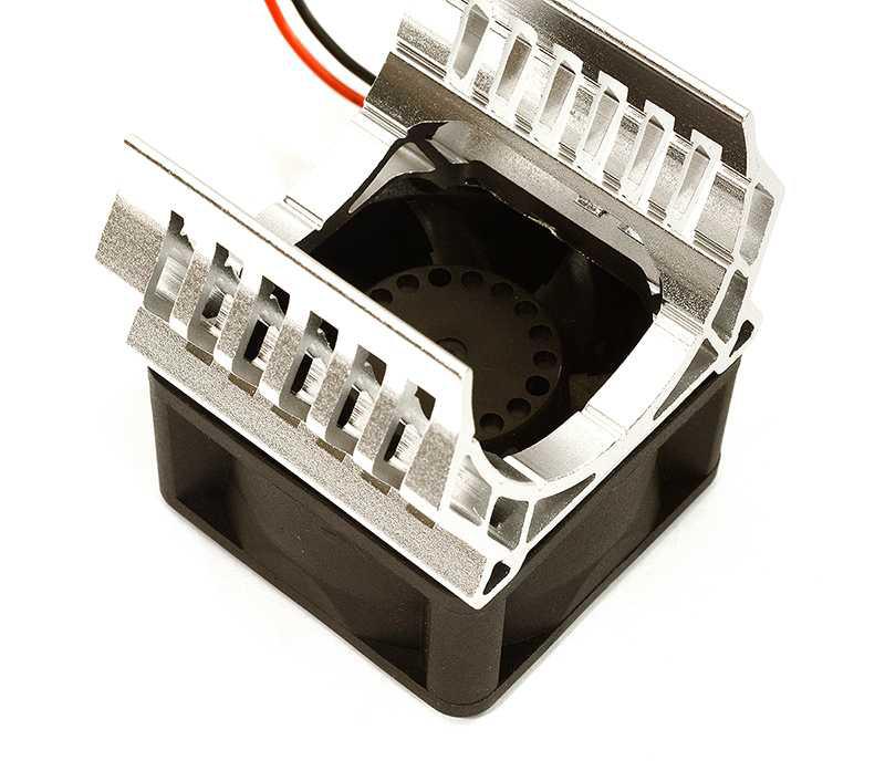 36mm Motor Heatsink+40x40mm Cooling Fan 17k rpm for Most 1/10 On-Road & Off-Road C28598SILVER