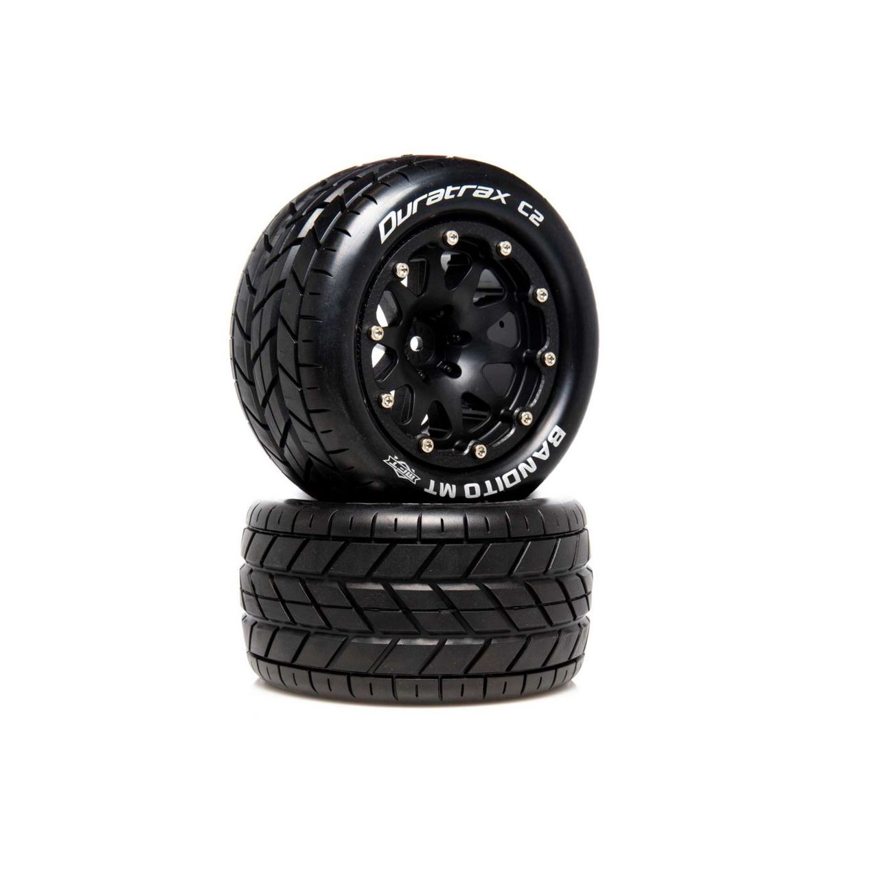 DuraTrax .5 Offset Black Bandito MT Belted 2.8 2WD Mounted Rear Tires (2) DTXC5516