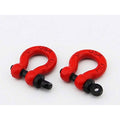 ACC808X02 1/10 Scale Alum Red Tow Shackle D-Rings (2)