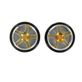 Anodized Yellow Drift Wheels and Tires