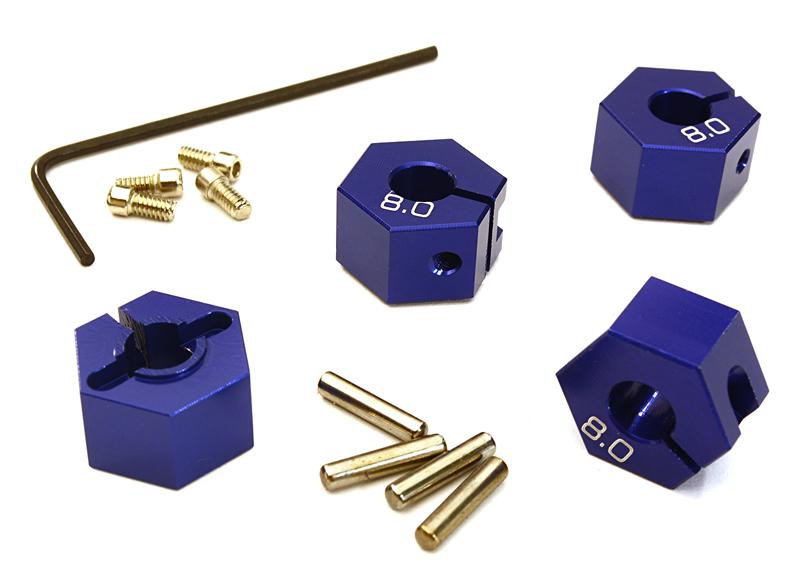 12mm Hex Wheel (4) Hub 8mm Thick for 1/10 Traxxas, Axial, Tamiya, TC & Drift