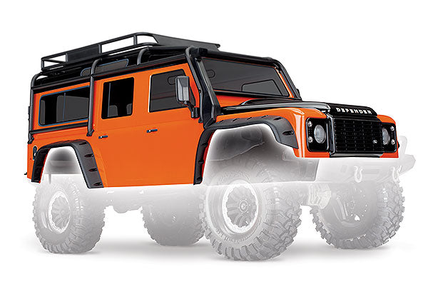 Body, Land Rover Defender , adventure orange (complete with ExoCage, inner fenders, fuel canisters, and jack)