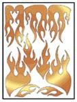 V006C Sticker Sheet Mirror Gold Flames