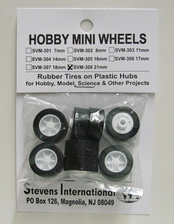 21mm Rubber Tires on Plastic Hubs (8)