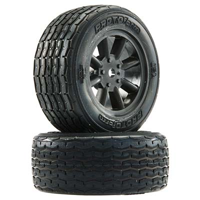10140-18 VTA Front Tires (26mm) Mounted Black Wheels (2