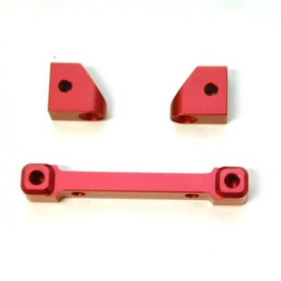 Aluminum Front Hinge-Pin Blocks, Red, for Traxxas 4Tec 2.0, 3pcs Set