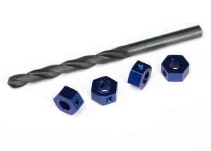 WHEEL ADAPTERS, 12MM HEX, 6061 T6 ALUMINUM (BLUE ANODIZED)