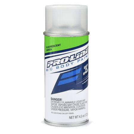 Pro-Line RC Body Spray Paint - Fluorescent Green Spray cans are the easiest way to get a custom color onto your clear RC body. Whether it be a one-color wonder or a multicolor masterpiece, Pro-Line has you covered!