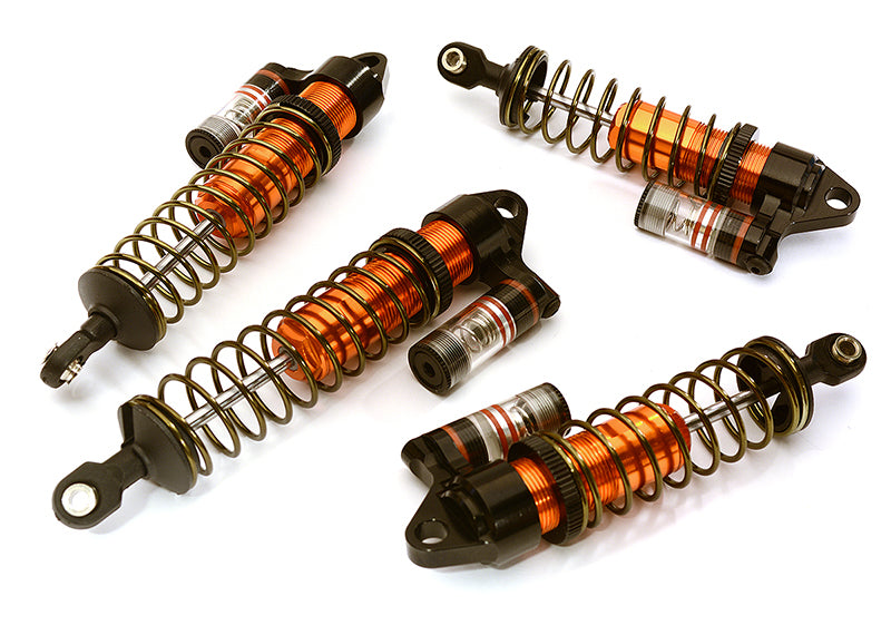 Machined Piggyback Shock Set (4) for Traxxas 1/10 Stampede 4X4 & Rustler 4X4 C28800ORANGE