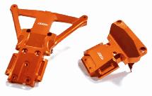 Machined Front & Rear Bulkhead for Traxxas Rustler 4X4 & Slash 4X4 LCG Chassis C25302ORANGE