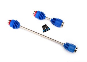 Driveshafts, center E-Revo (steel constant-velocity) front (1)/ rear (1) (assembled with inner and outer dust boots, for E-Revo)