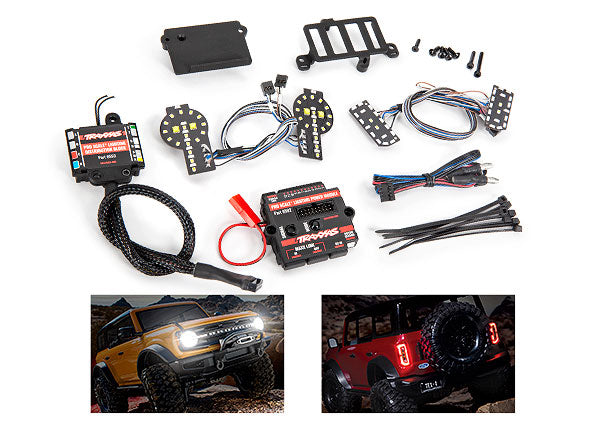 Pro Scale® LED light set, Ford Bronco (2021), complete with power module (includes headlights, tail lights, & distribution block) (fits #9211 body)