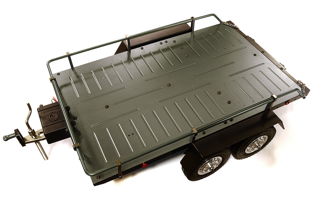 Machined Alloy Flatbed Dual Axle Car Trailer Kit for 1/10 Scale RC 515x316x120mm C29006GUN New Item