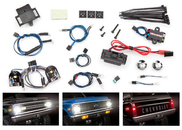 LED light set, complete with power supply (contains headlights, tail lights, side marker lights, & distribution block) (fits #9111 or 9112 body)