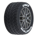 1/12 Goodyear Eagle Wet Tire F/R MTD Gray Wheels (4): Losi NASCAR