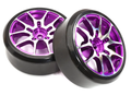 Copy of Alloy Machined 10 Spoke Wheels & Tires Set (2) for 1/10 Drift W=26mm C32834BLACK New Item