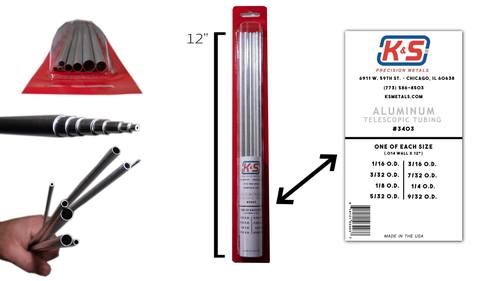 Alum Telescoping Tubing 1/16-9/32