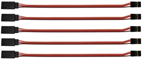 APEX RC PRODUCTS JR STYLE 6" / 150MM SERVO EXTENSION LEAD - 5 PACK #1006