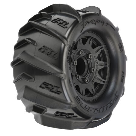 1/10 Dumont F/R 2.8" MT Tires Mounted 12mm/14mm Black Raid (2)