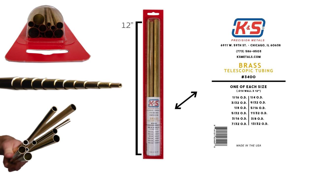 Brass Telescoping Tubing 1/16-13/32