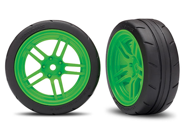 Tires and wheels, assembled, glued (split-spoke green wheels, 1.9' Response tires) (front) (2) (VXL rated)
