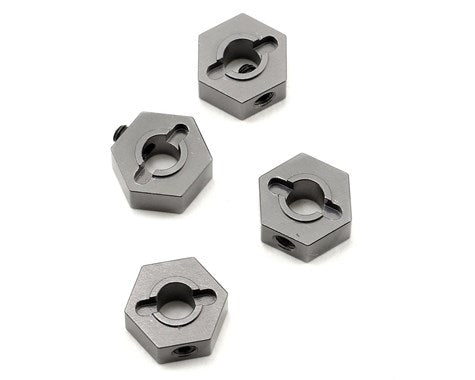 ALUMINUM HEX ADAPTERS FOR SLASH 4X4 (GUNMETAL)