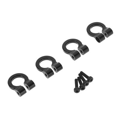 ACC80801 1/10 Aluminum Black Tow Shackle D-Rings (4)