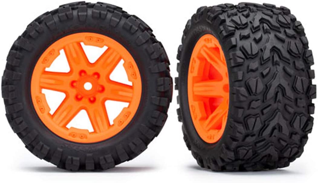 Tires & wheels, assembled, glued (2.8') (RXT orange wheels, Talon Extreme tires, foam inserts) (2) (TSM rated)