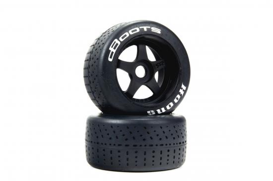 1/7 dBoots Hoons Rear 107 Silver Pre-Mounted Belted Tires, 17mm Hex (2)